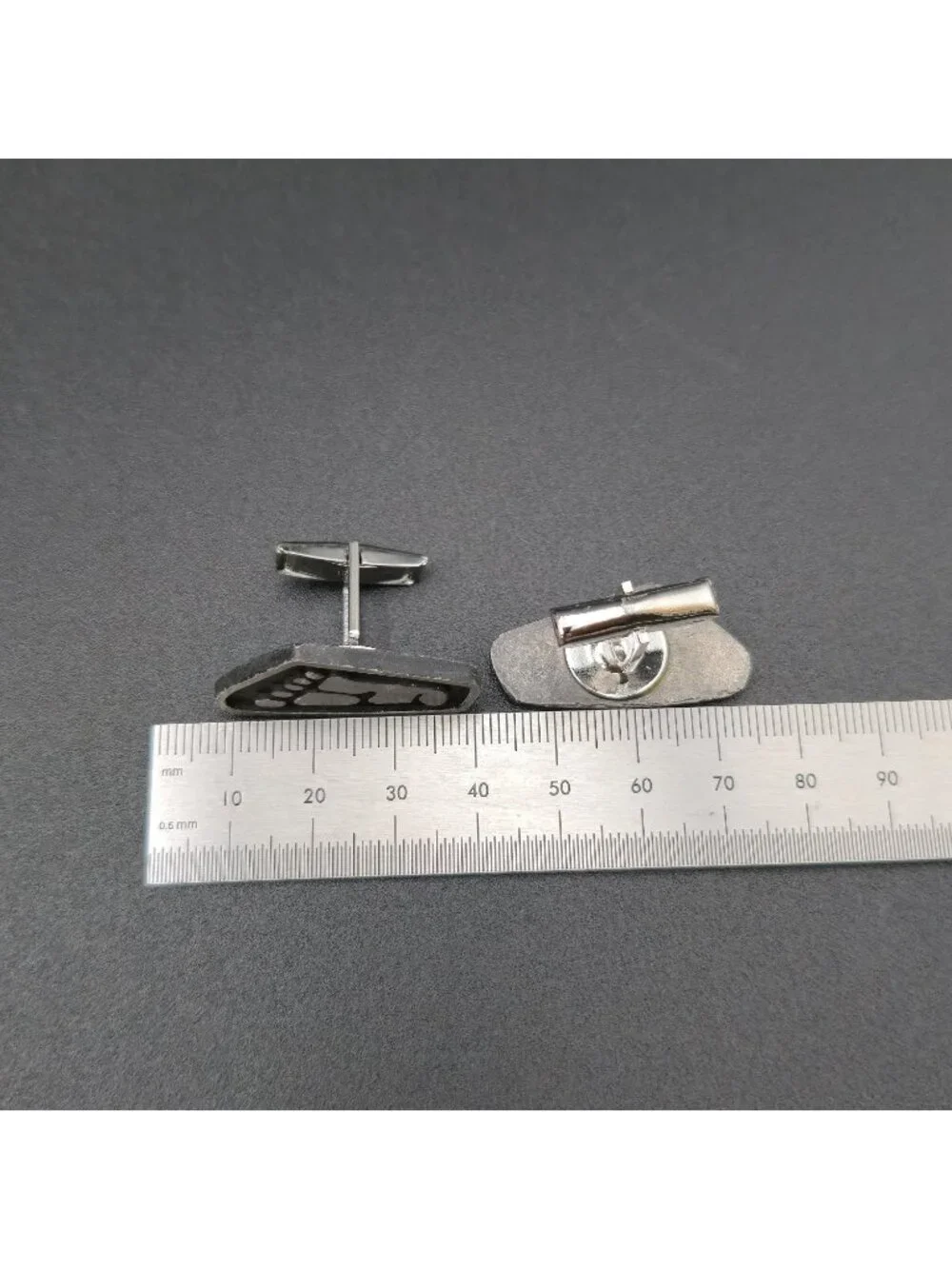 Vintage Pewter Footprint Cufflinks, Silver Novelty Barefoot Men's Gift A8134